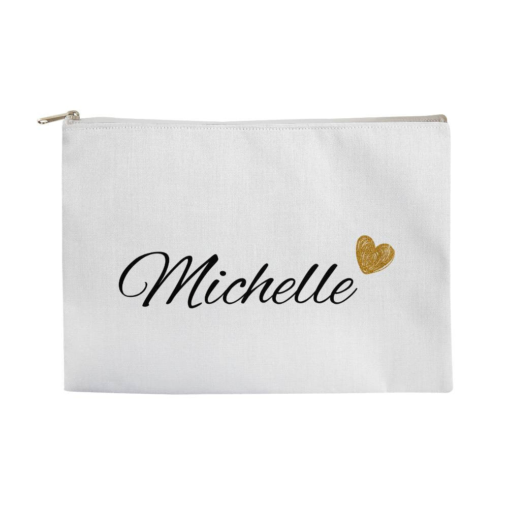 Personalized Bridesmaid Black Cosmetic Bag
