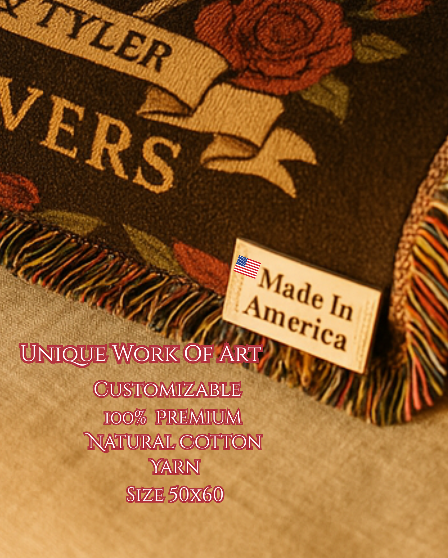 (Limited Edition) Eternal Lovers "Today, Tomorrow, Forever" Personalized Couples Woven Blanket Gift