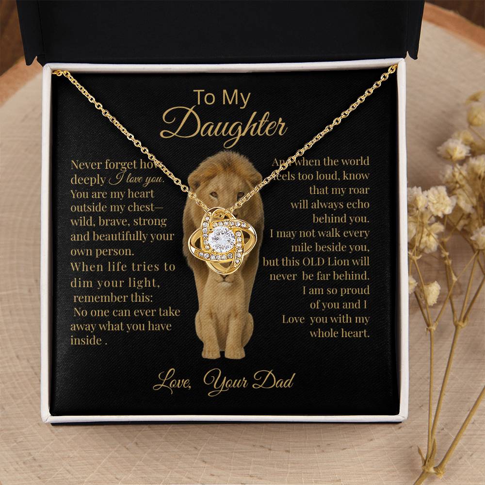 To My Daughter – Lion Heart Necklace Gift from Dad