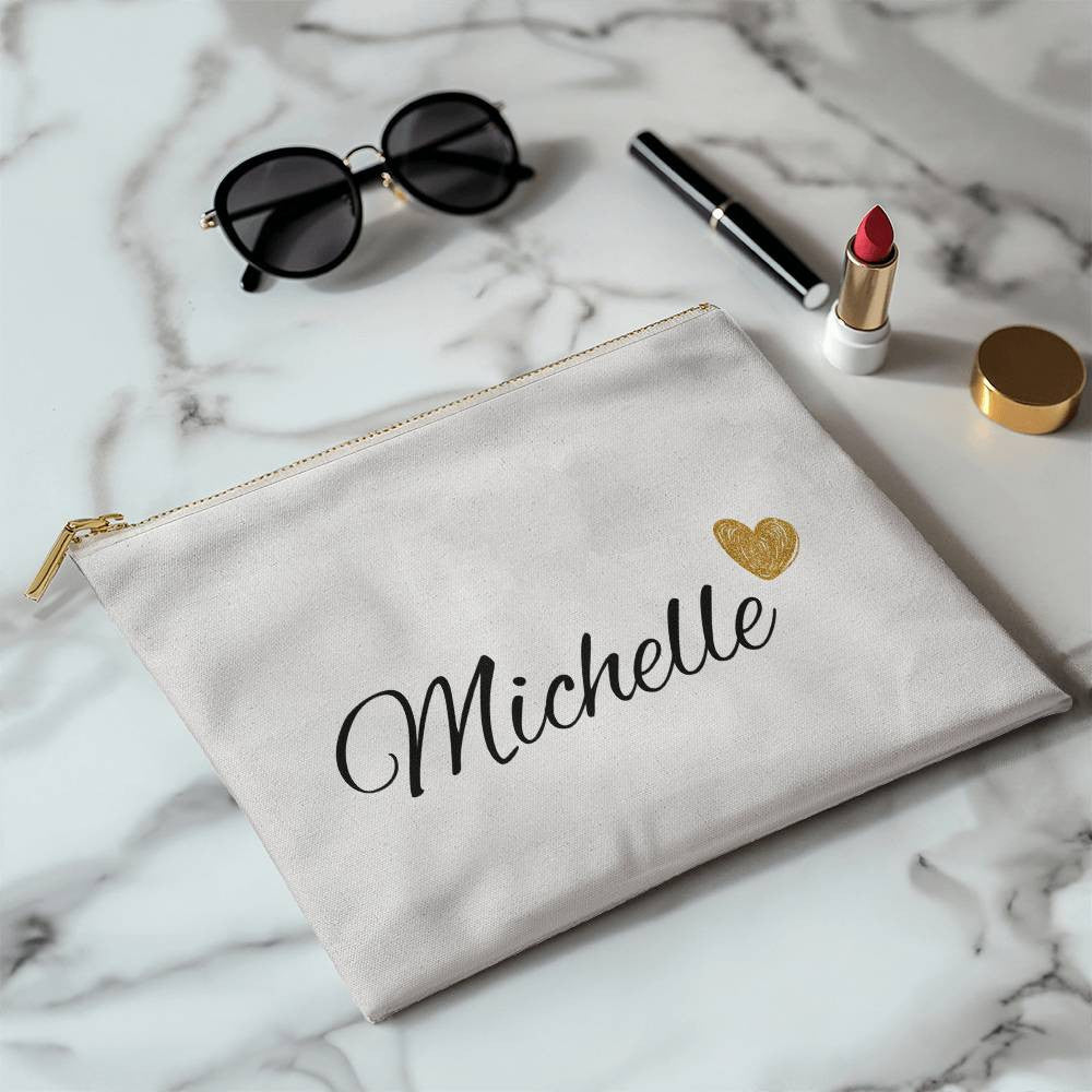 Personalized Bridesmaid Black Cosmetic Bag
