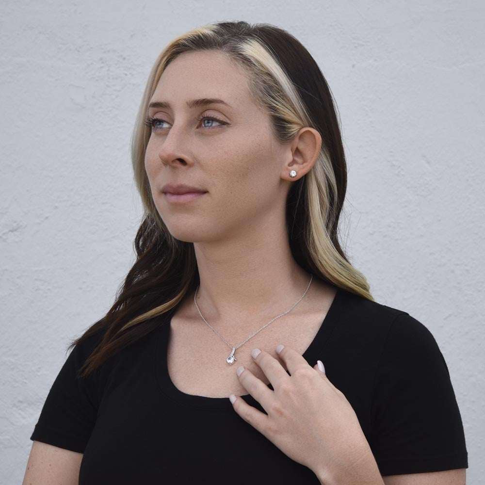 To My Daughter Fix Your Crown-Alluring Beauty Necklace and Earring Set