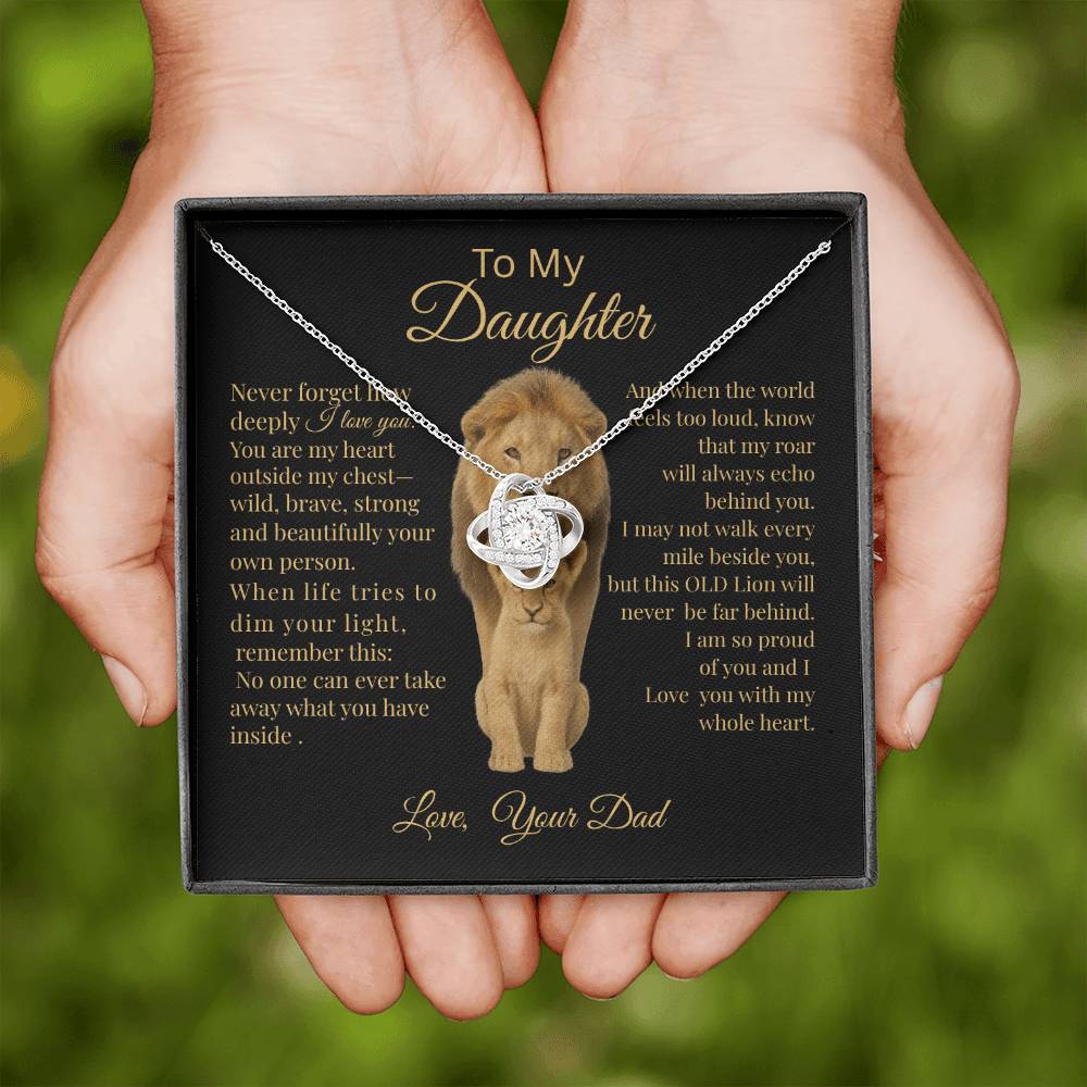 To My Daughter – Lion Heart Necklace Gift from Dad