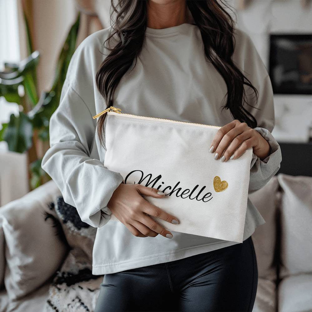 Personalized Bridesmaid Black Cosmetic Bag
