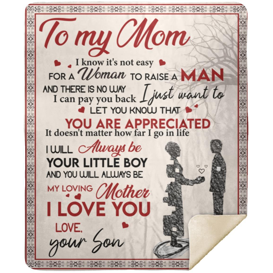 COZY PLUSH I LOVE YOU MOM BLANKET
