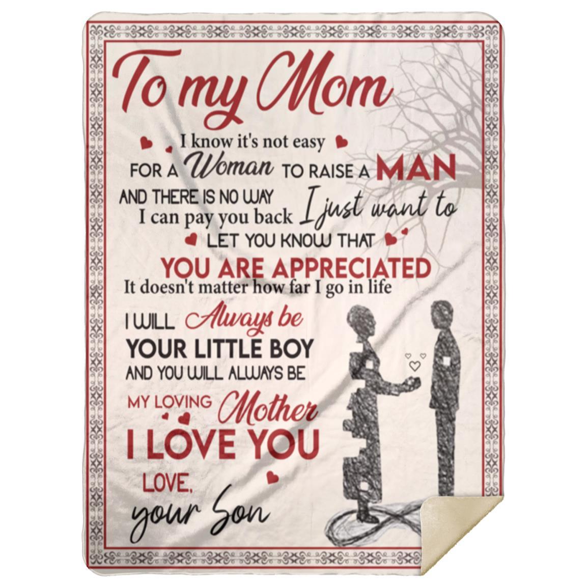 COZY PLUSH I LOVE YOU MOM BLANKET