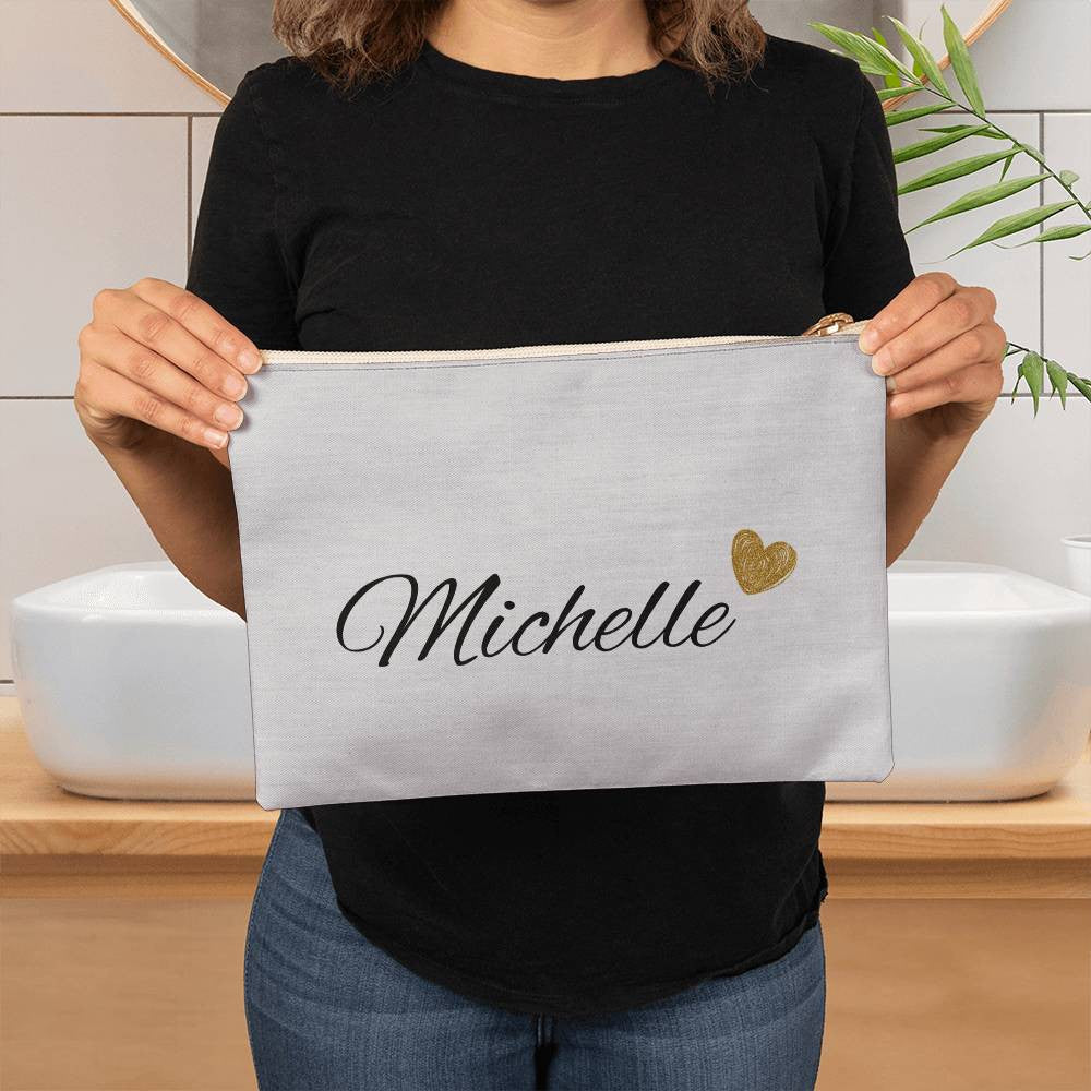 Personalized Bridesmaid Black Cosmetic Bag
