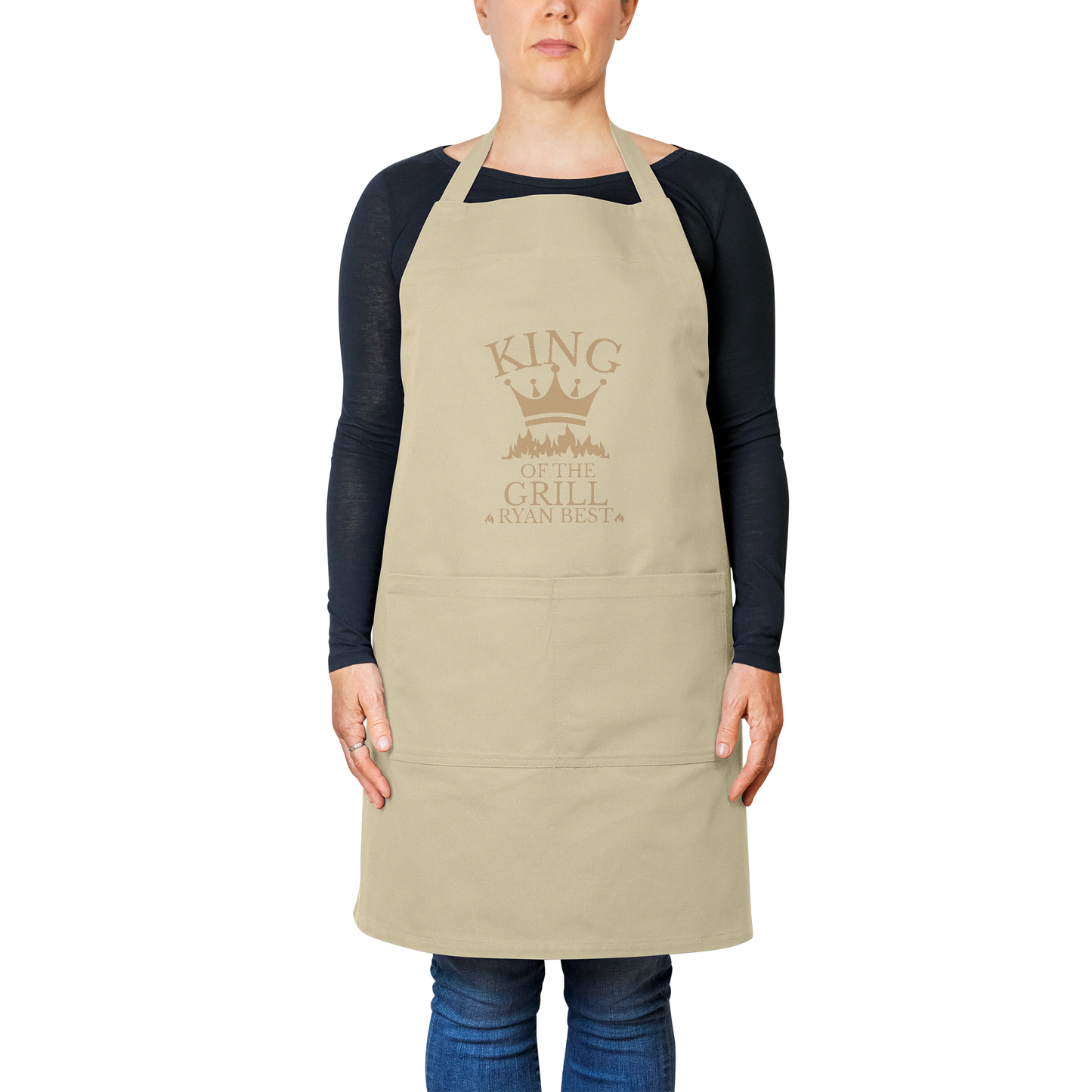 Personalized King Of The Grill Cotton Apron