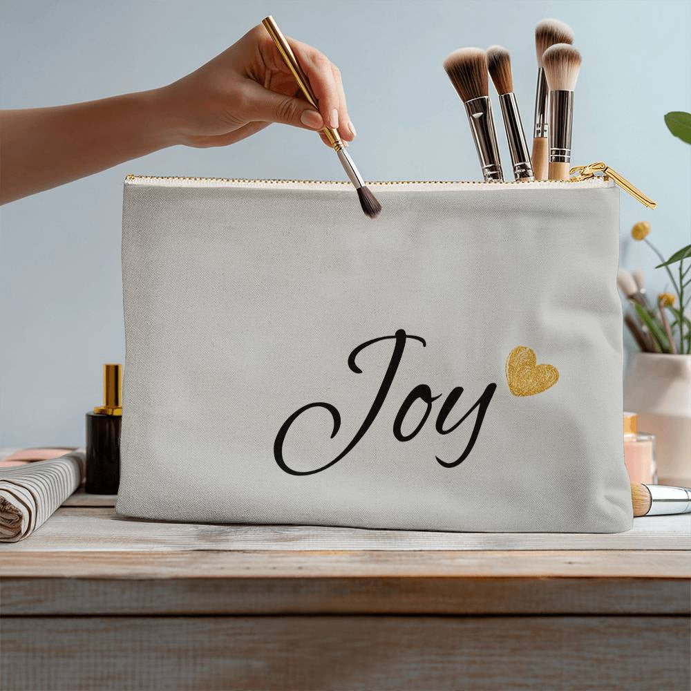 Personalized Large Gray Cosmetic Bag