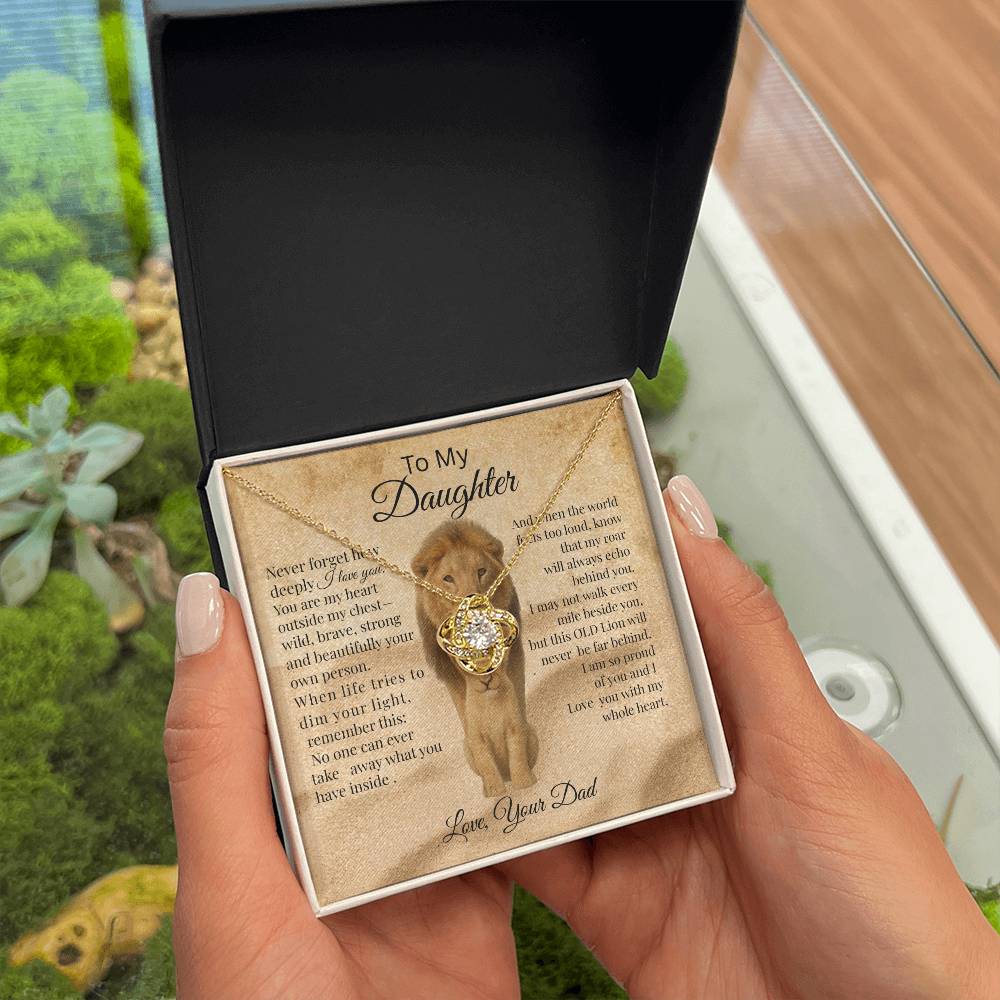 To My Daughter – Lion Heart Necklace Gift from Dad
