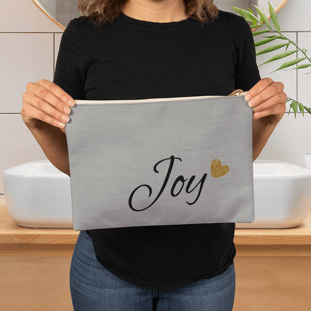 Personalized Large Gray Cosmetic Bag