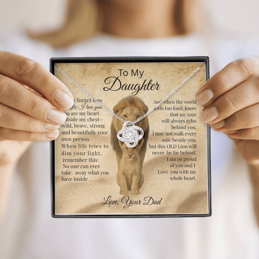 To My Daughter – Lion Heart Necklace Gift from Dad