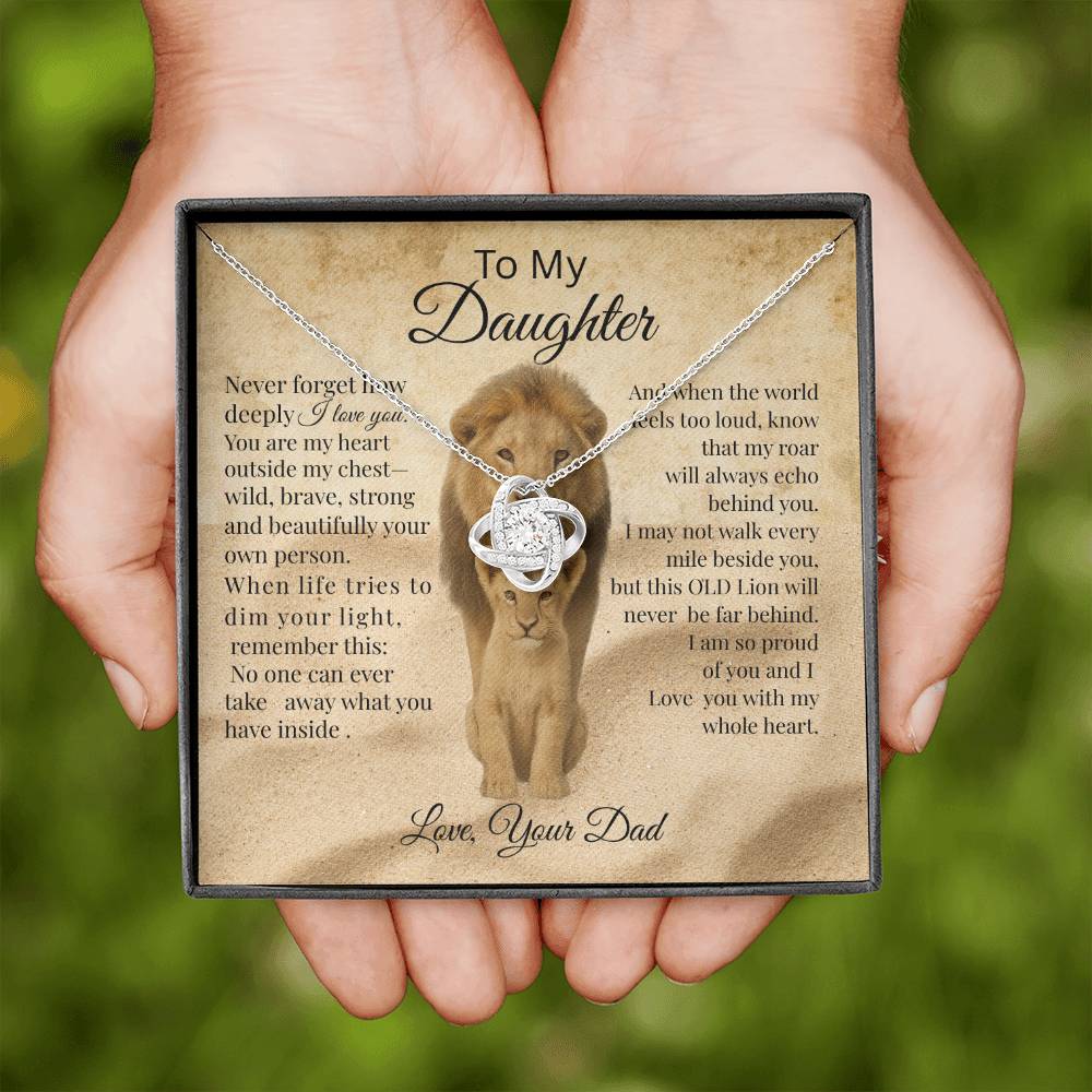 To My Daughter – Lion Heart Necklace Gift from Dad