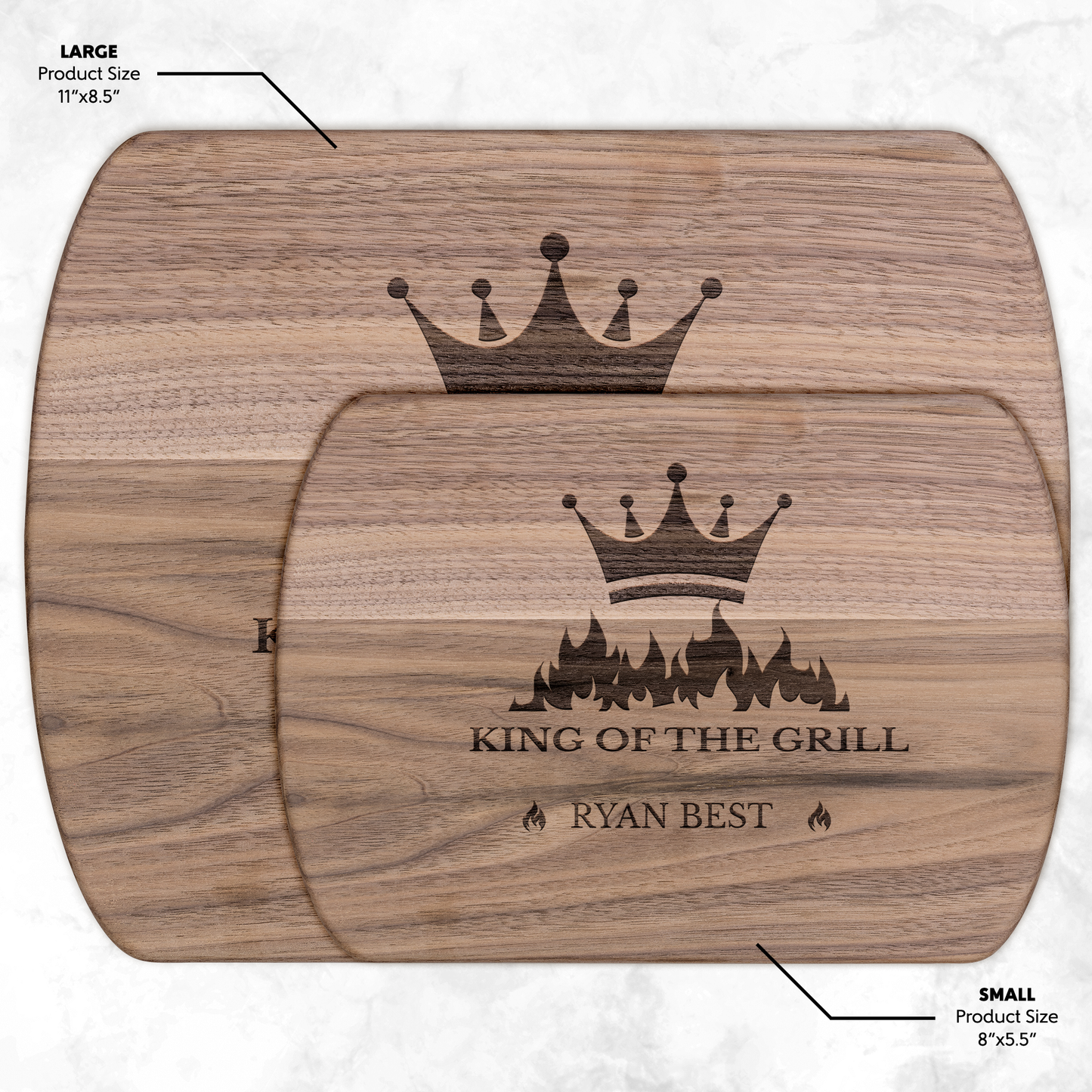 King Of The Grill Hardwood Oval Cutting Board