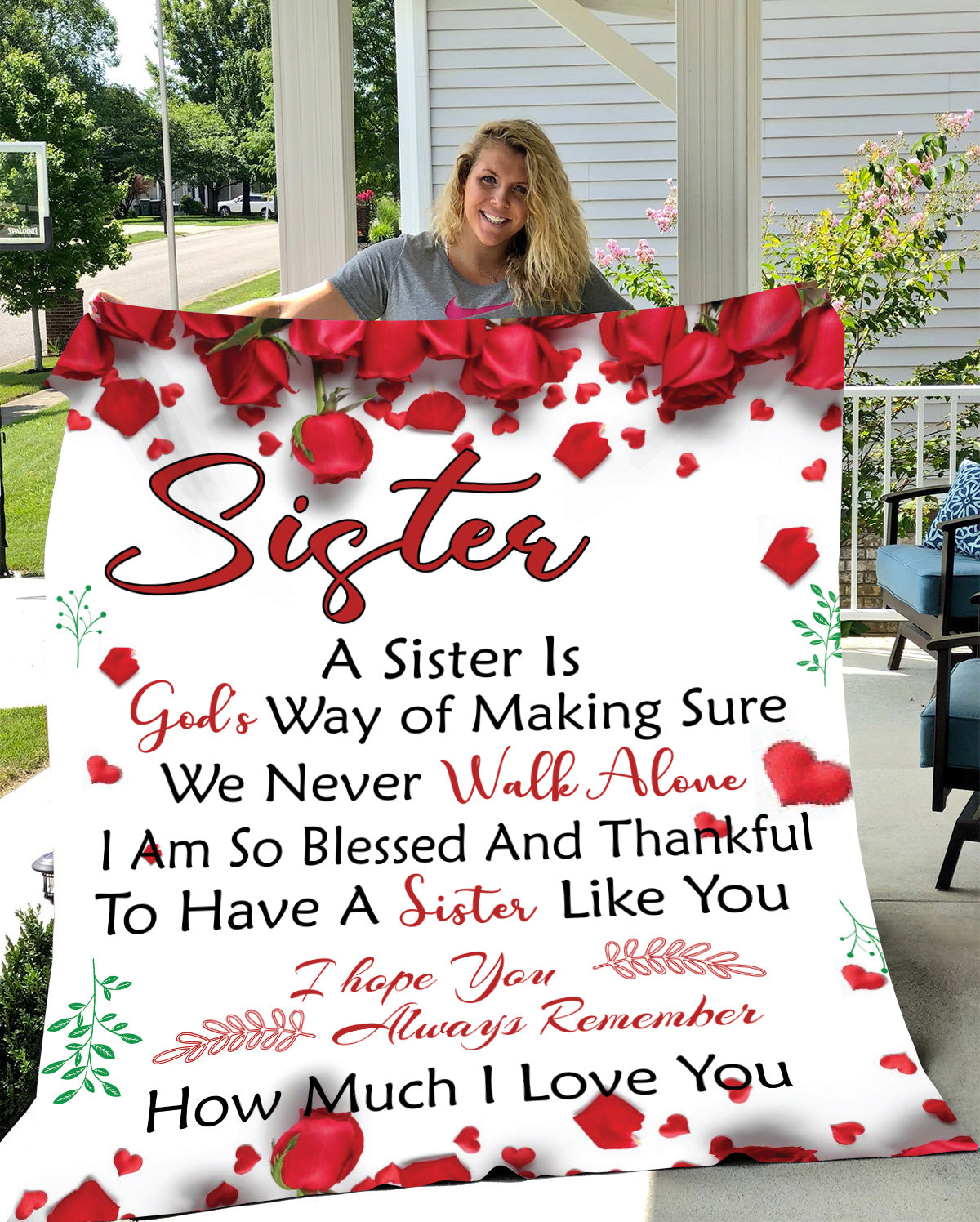 SISTER YOU ARE A BEAUTIFUL FLORAL BLANKET
