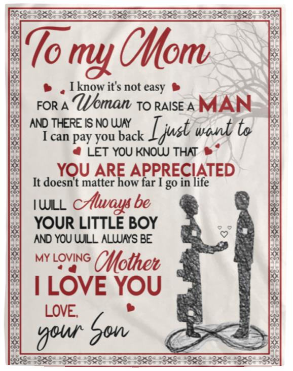 COZY PLUSH I LOVE YOU MOM BLANKET