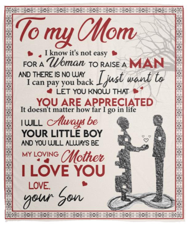 COZY PLUSH I LOVE YOU MOM BLANKET