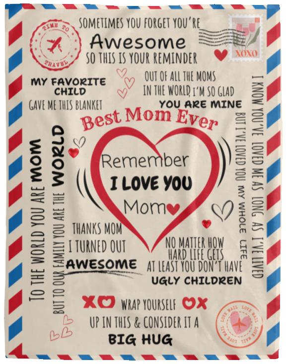 60X80 (1) MOM'S POSTAL BLANKET| Plush Fleece Blanket - 60x80