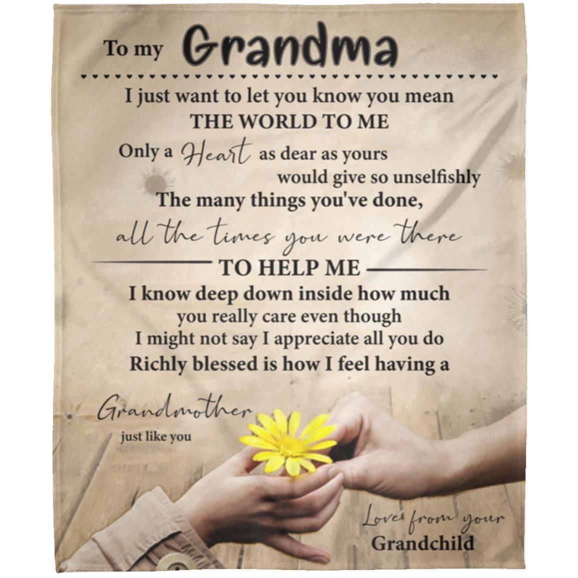 I LOVE GRANDMA COZY BLANKET