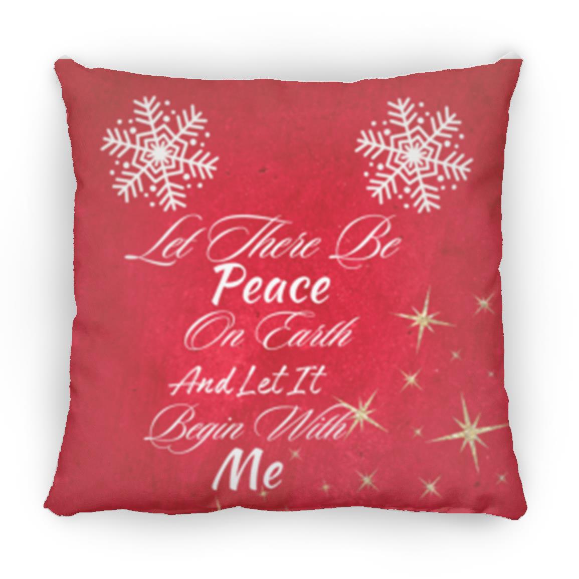 Let There Be Peace On Earth Square Pillow Red 16 in.