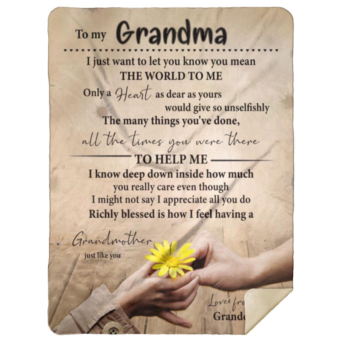 I LOVE GRANDMA COZY BLANKET