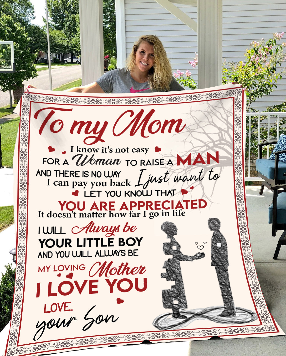 COZY PLUSH I LOVE YOU MOM BLANKET