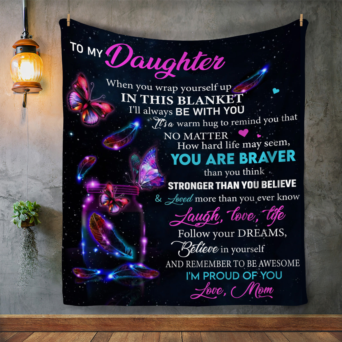 MY DAUGHTER BUTTERFLY BLANKET