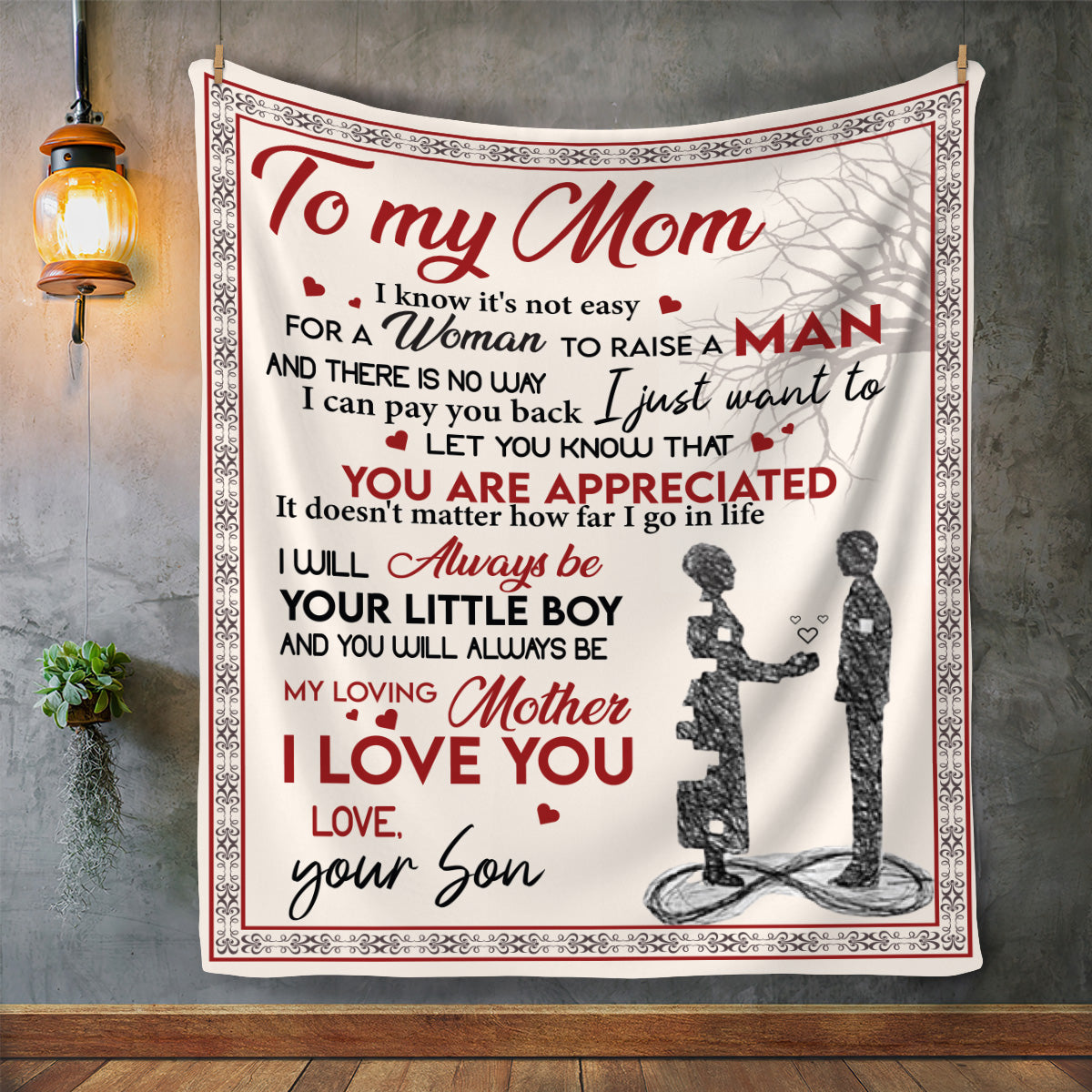 COZY PLUSH I LOVE YOU MOM BLANKET