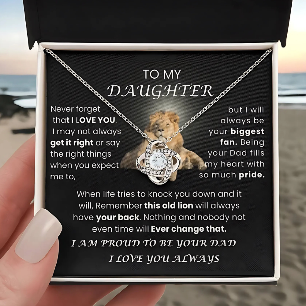 MY DAUGHTER " YOU FILL MY HEART WITH PRIDE"|LOVEKNOT NECKLACE