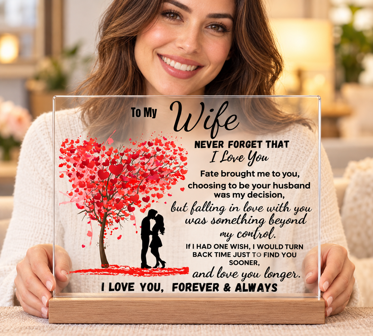To My Wife Tree Of Love Acrylic Plaque-Romantic Gift From Husband