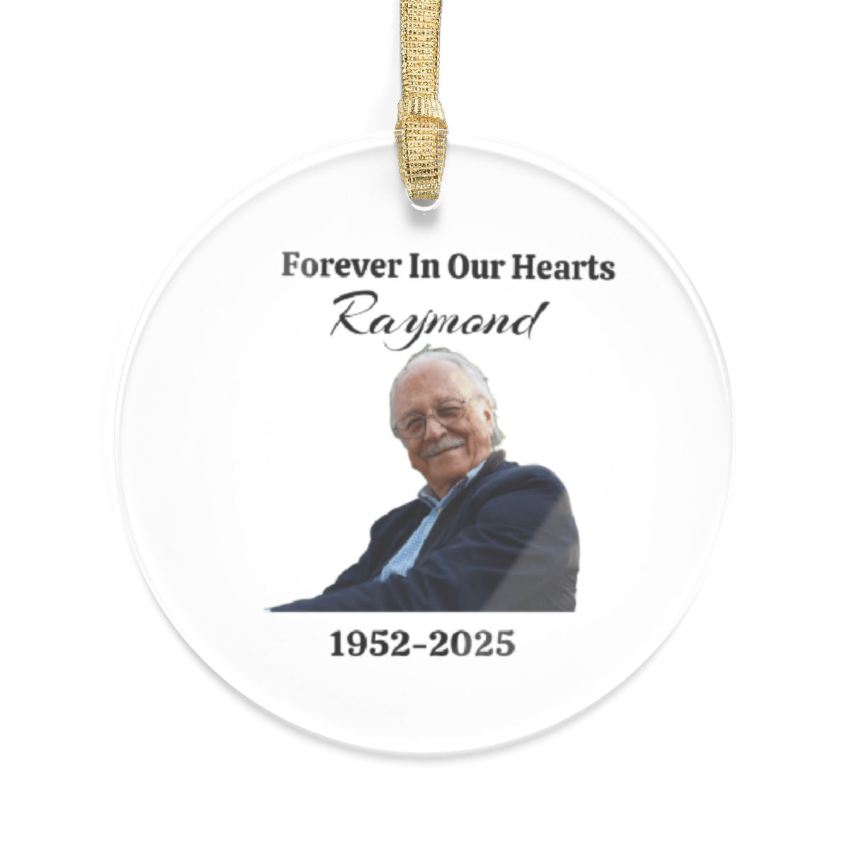 Personalized Memorial Ornament – “Forever In Our Hearts” Acrylic Keepsake