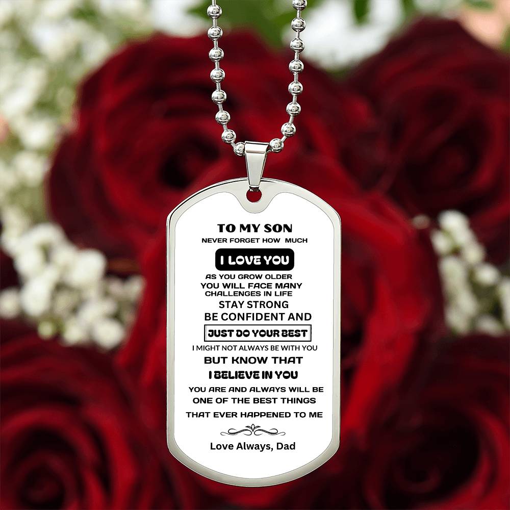 To My Son- Dog Tag Keepsake
