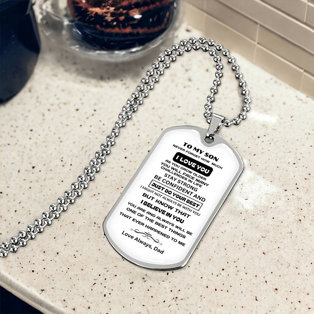To My Son- Dog Tag Keepsake