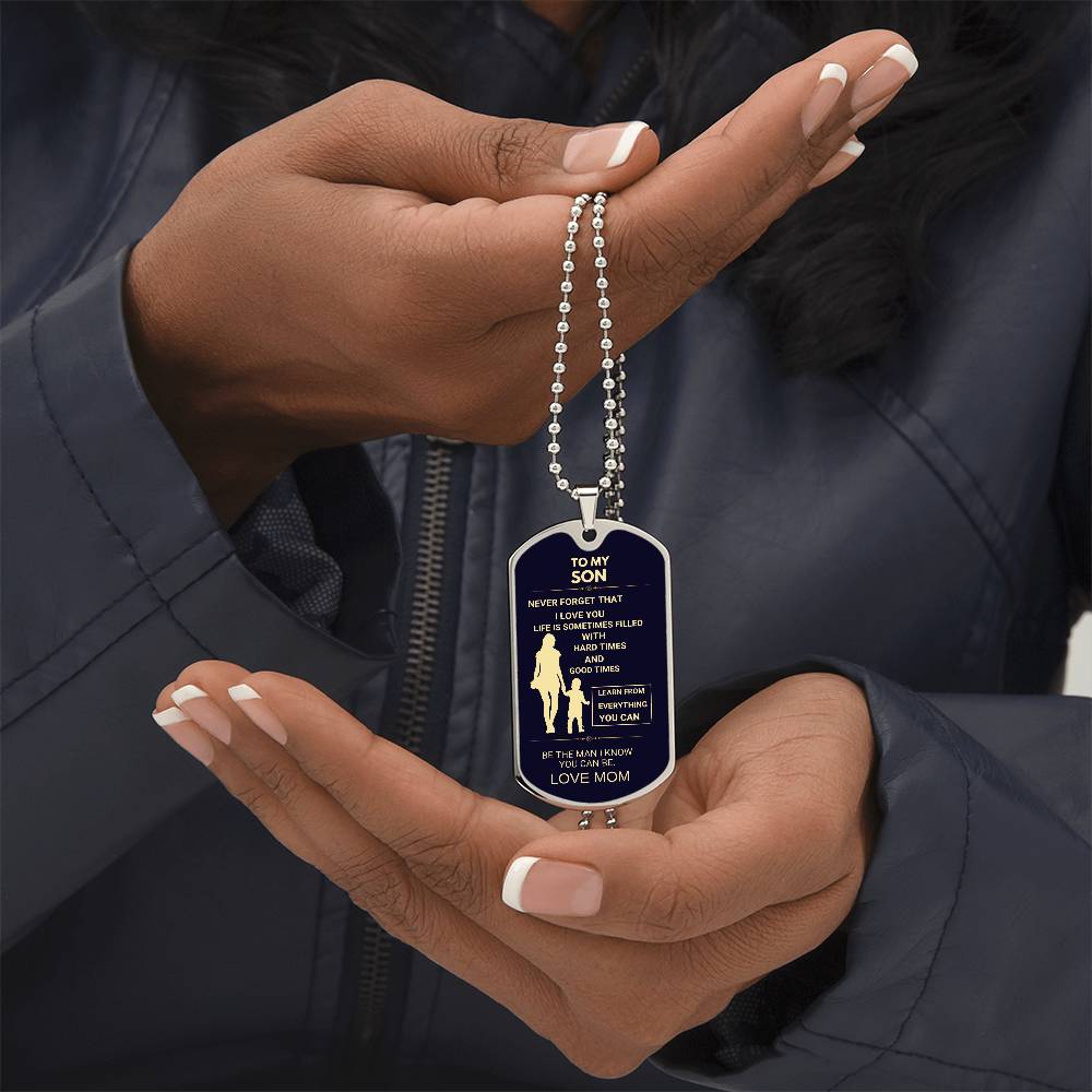 TO MY SON -I LOVE YOU KEEPSAKE DOG TAG