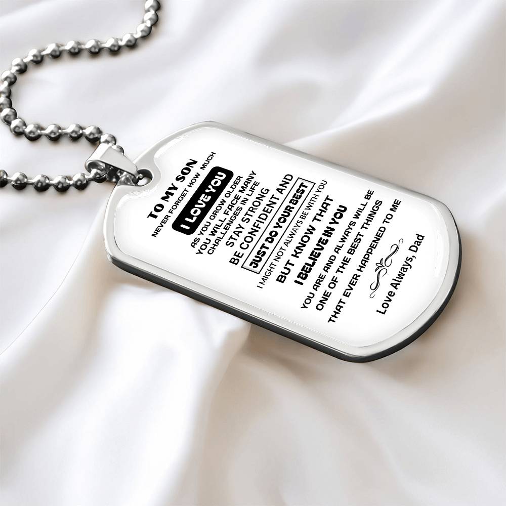 To My Son- Dog Tag Keepsake