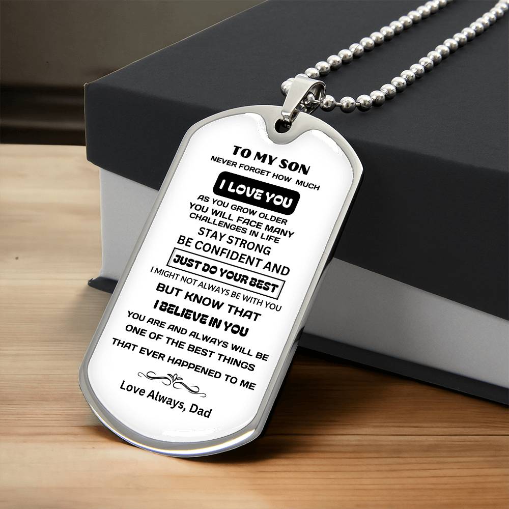 To My Son- Dog Tag Keepsake