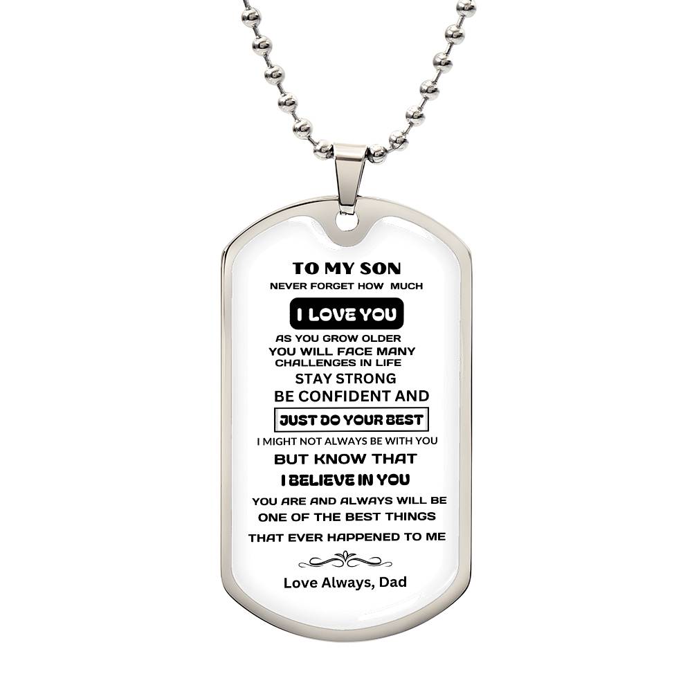 To My Son- Dog Tag Keepsake