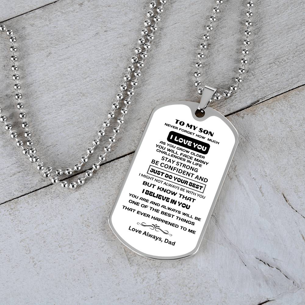 To My Son- Dog Tag Keepsake