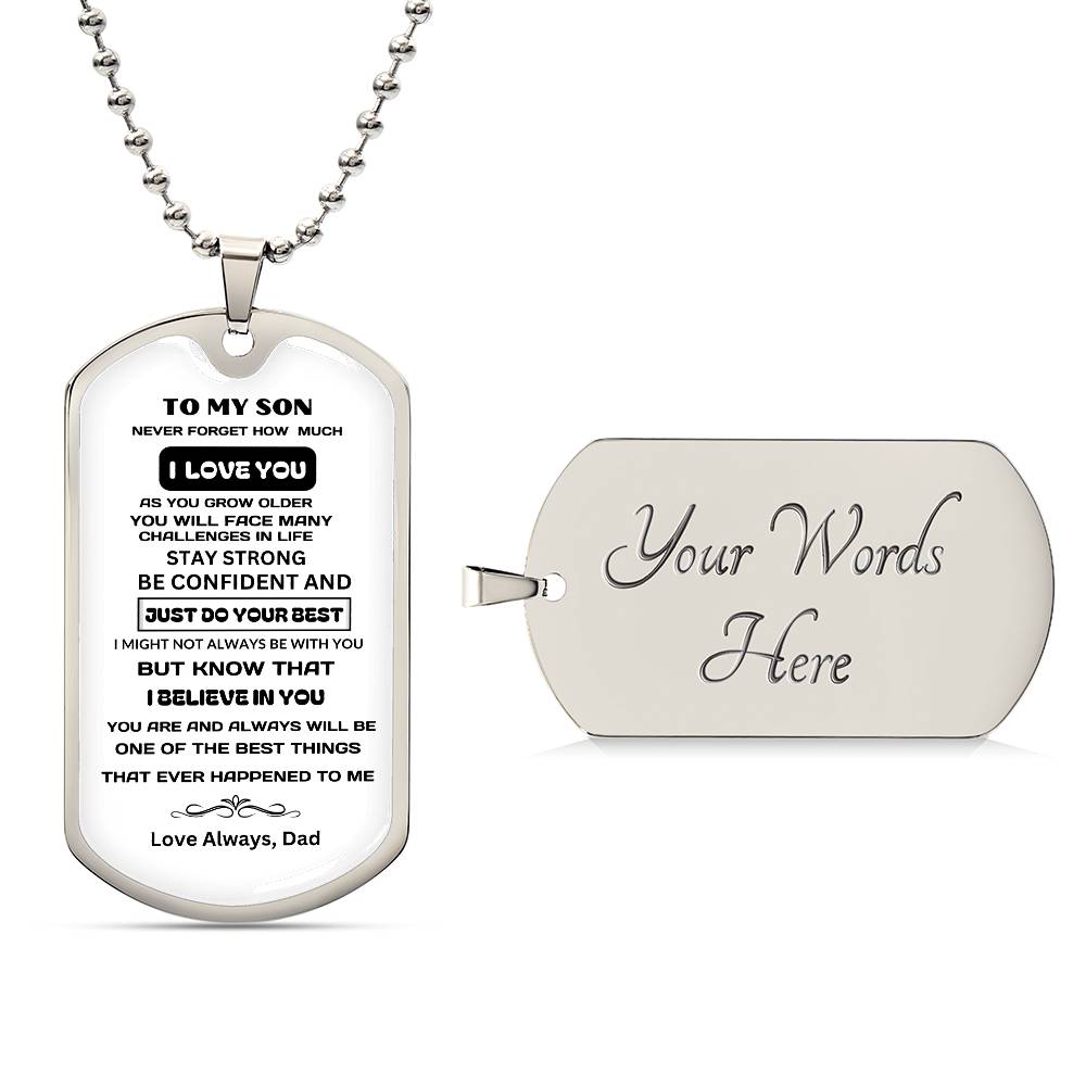 To My Son- Dog Tag Keepsake