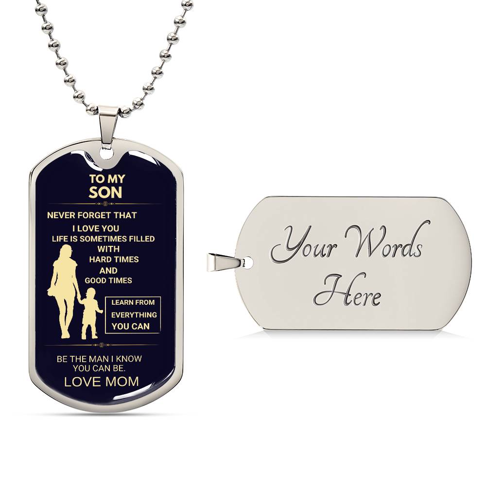 TO MY SON -I LOVE YOU KEEPSAKE DOG TAG