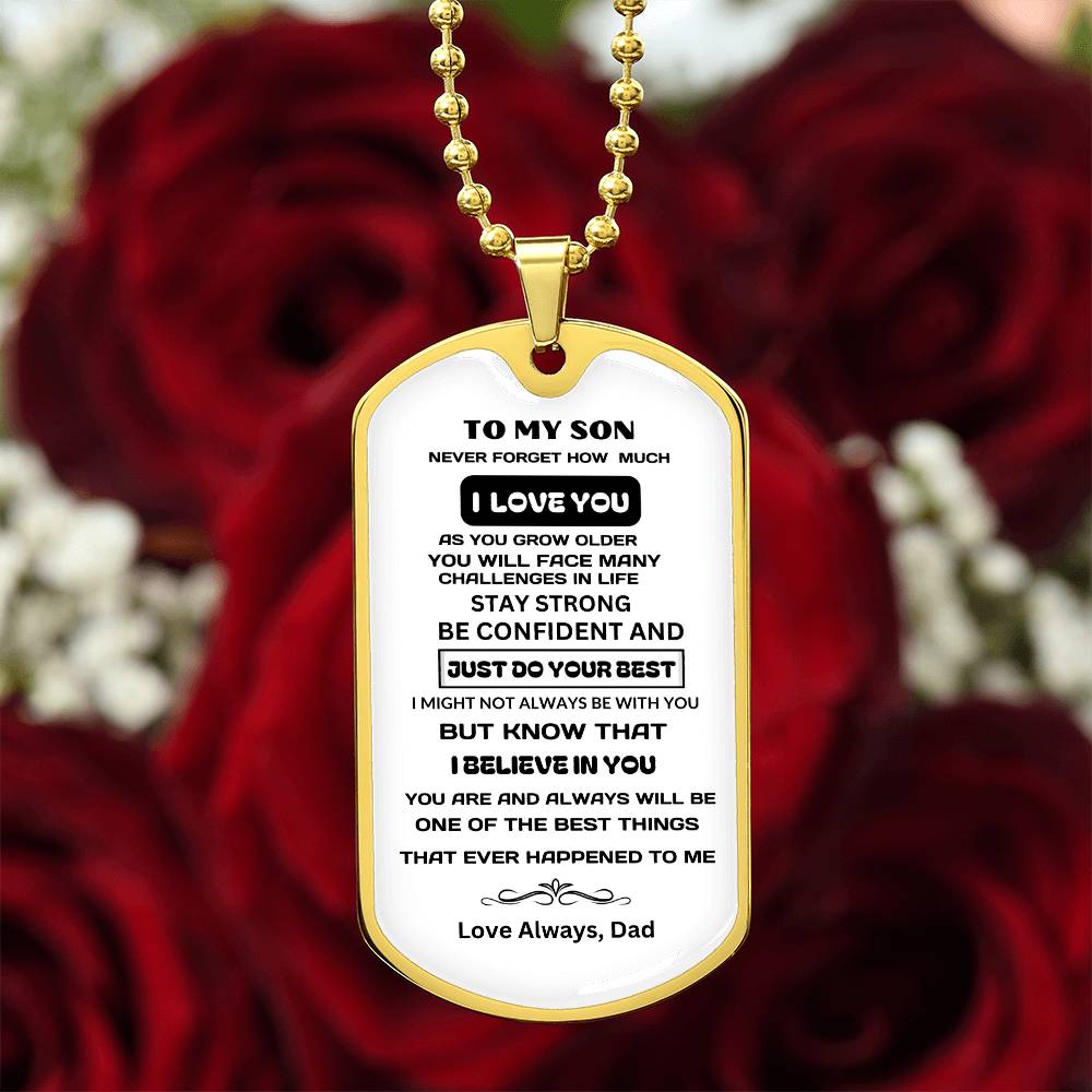To My Son- Dog Tag Keepsake