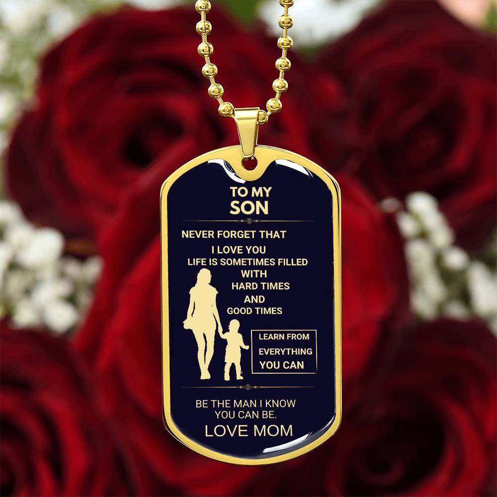 TO MY SON -I LOVE YOU KEEPSAKE DOG TAG