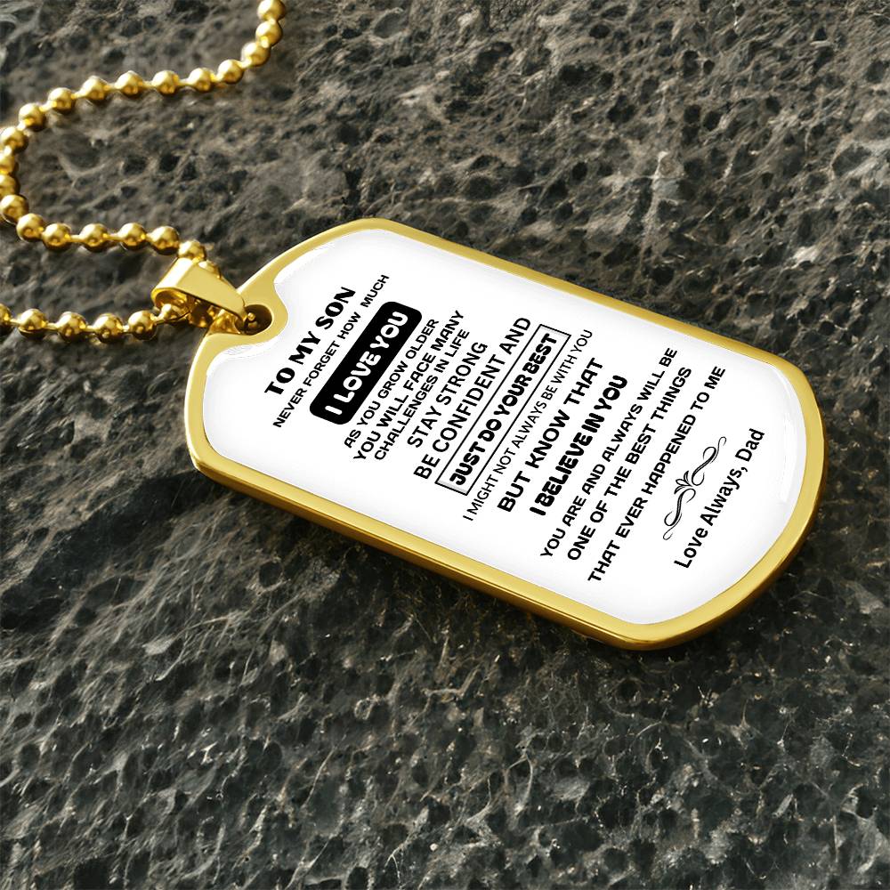 To My Son- Dog Tag Keepsake