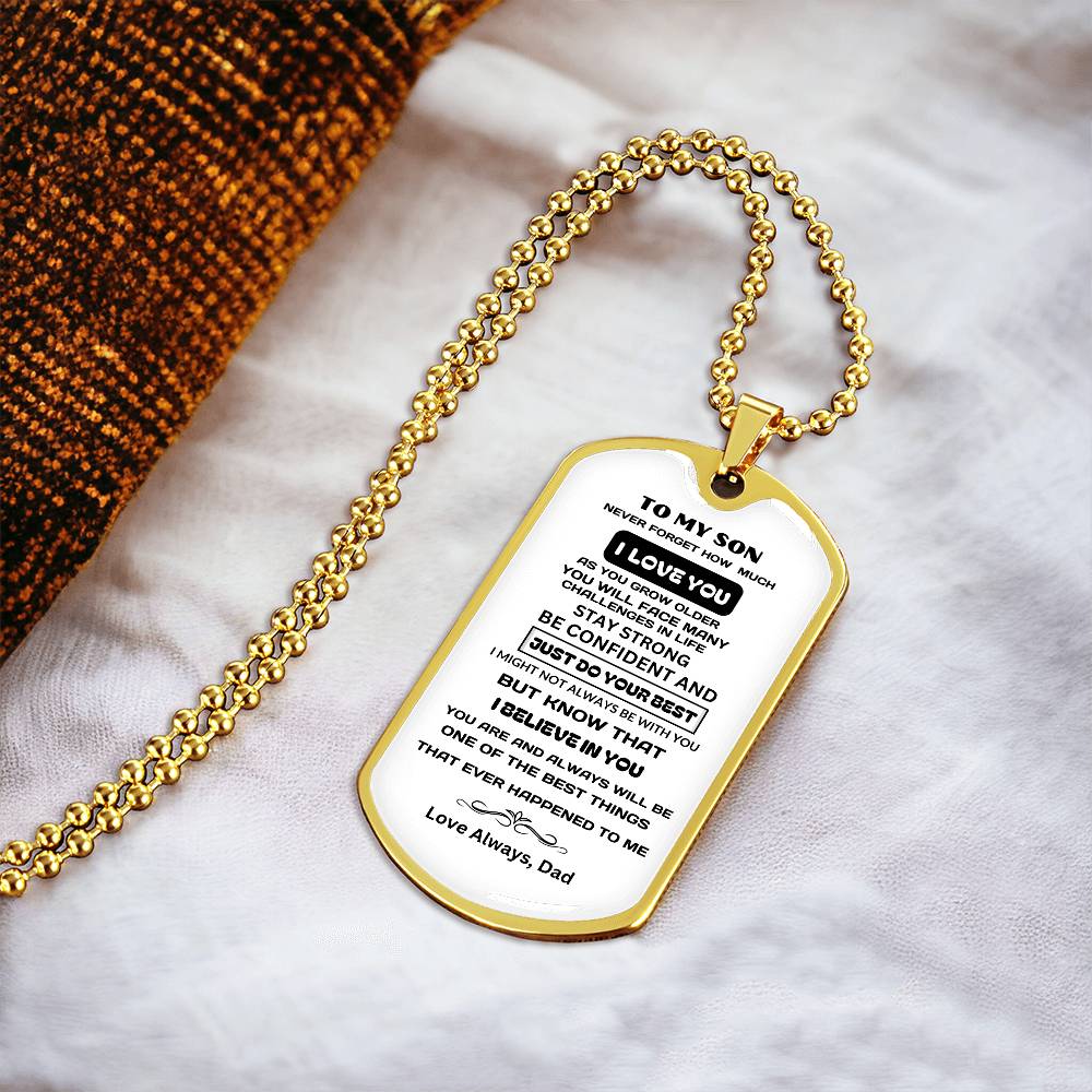 To My Son- Dog Tag Keepsake