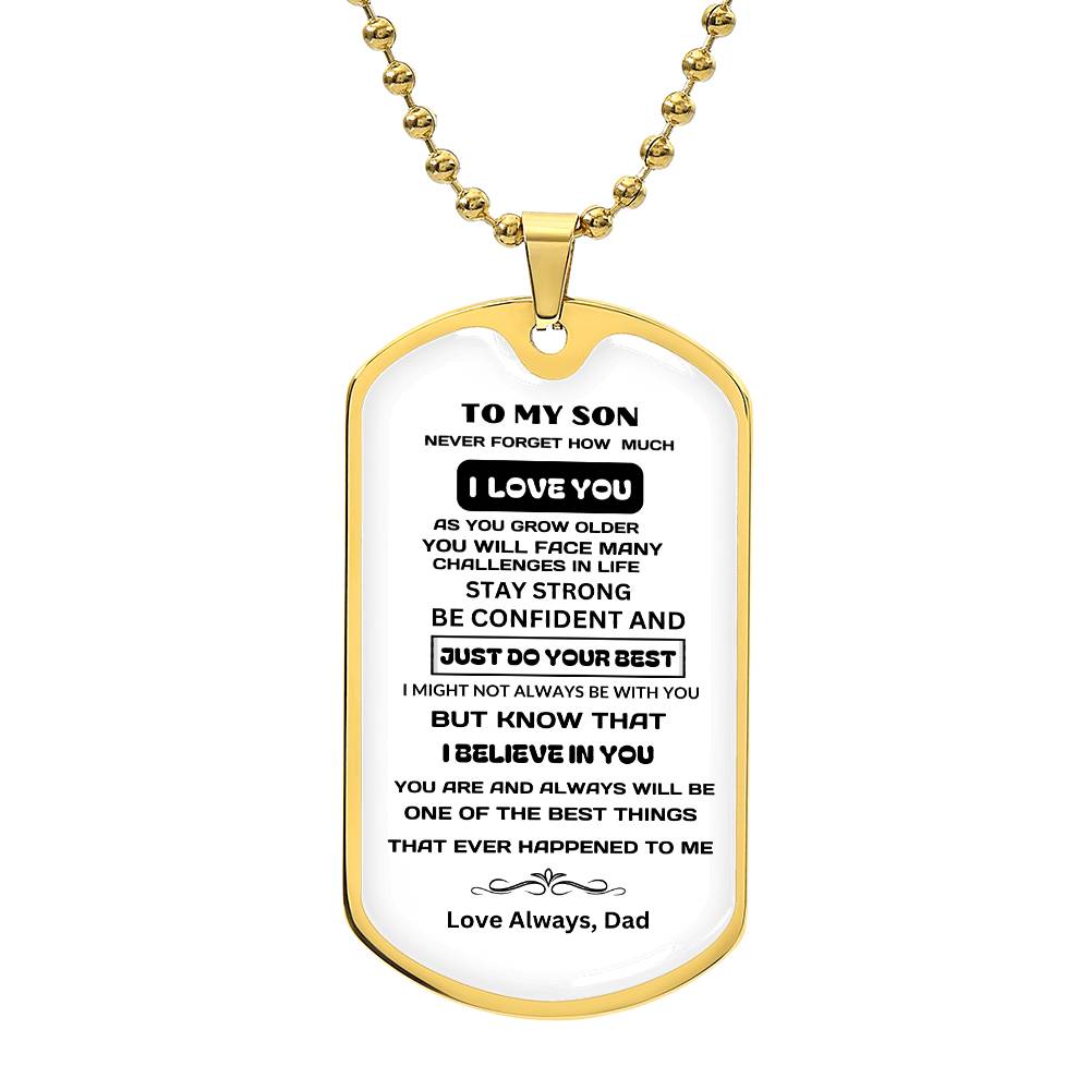 To My Son- Dog Tag Keepsake