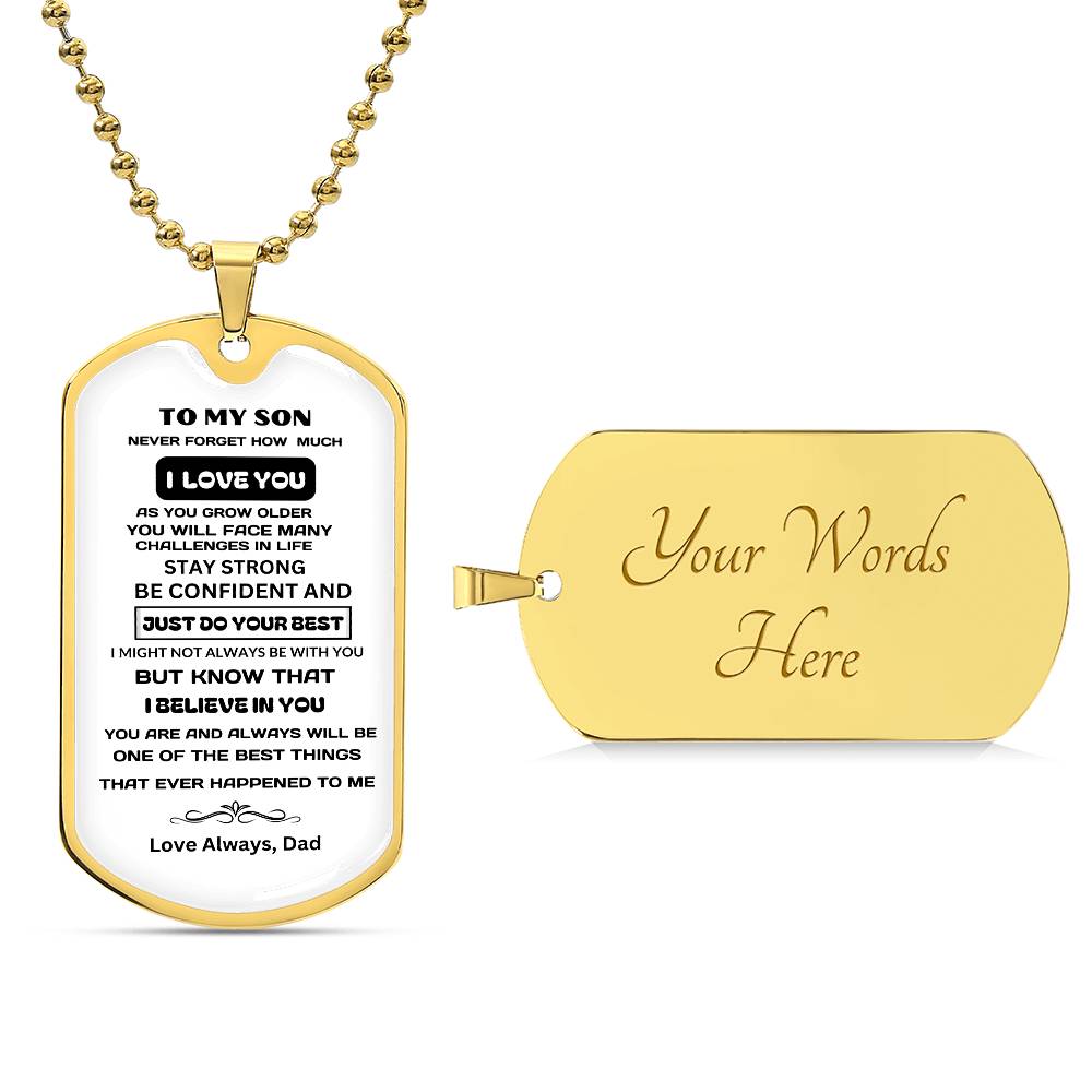 To My Son- Dog Tag Keepsake