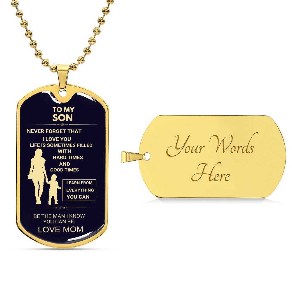 TO MY SON -I LOVE YOU KEEPSAKE DOG TAG