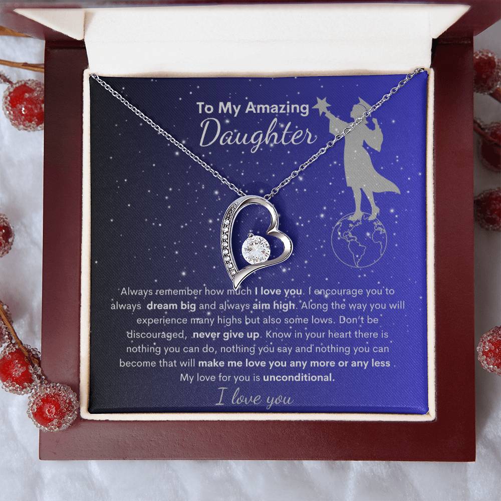 Daughter I Love You | Keep Reaching for the Stars| Forever Heart Necklace