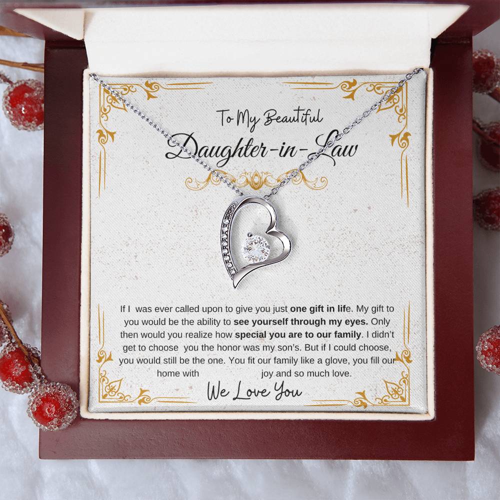 My Beautiful Daughter In Law | We Love You | Heart Necklace