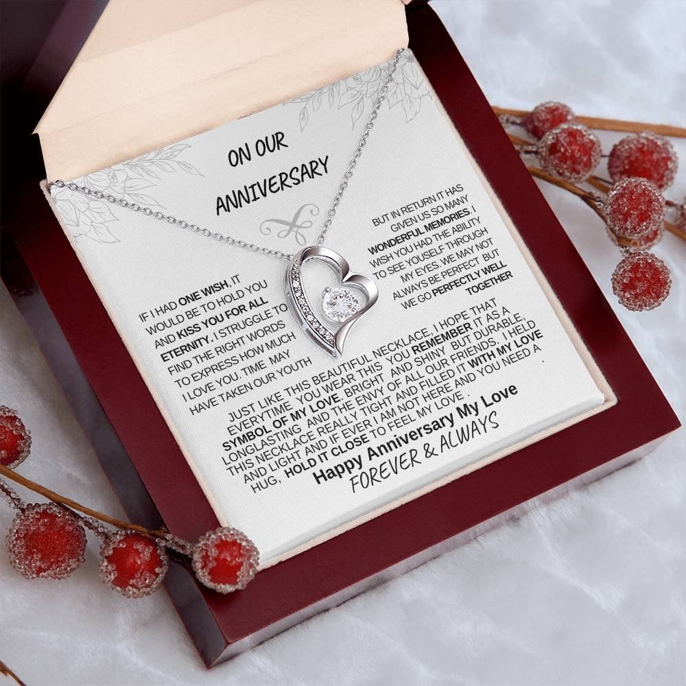 On Our Anniversary-Love Knot White Gold Necklace