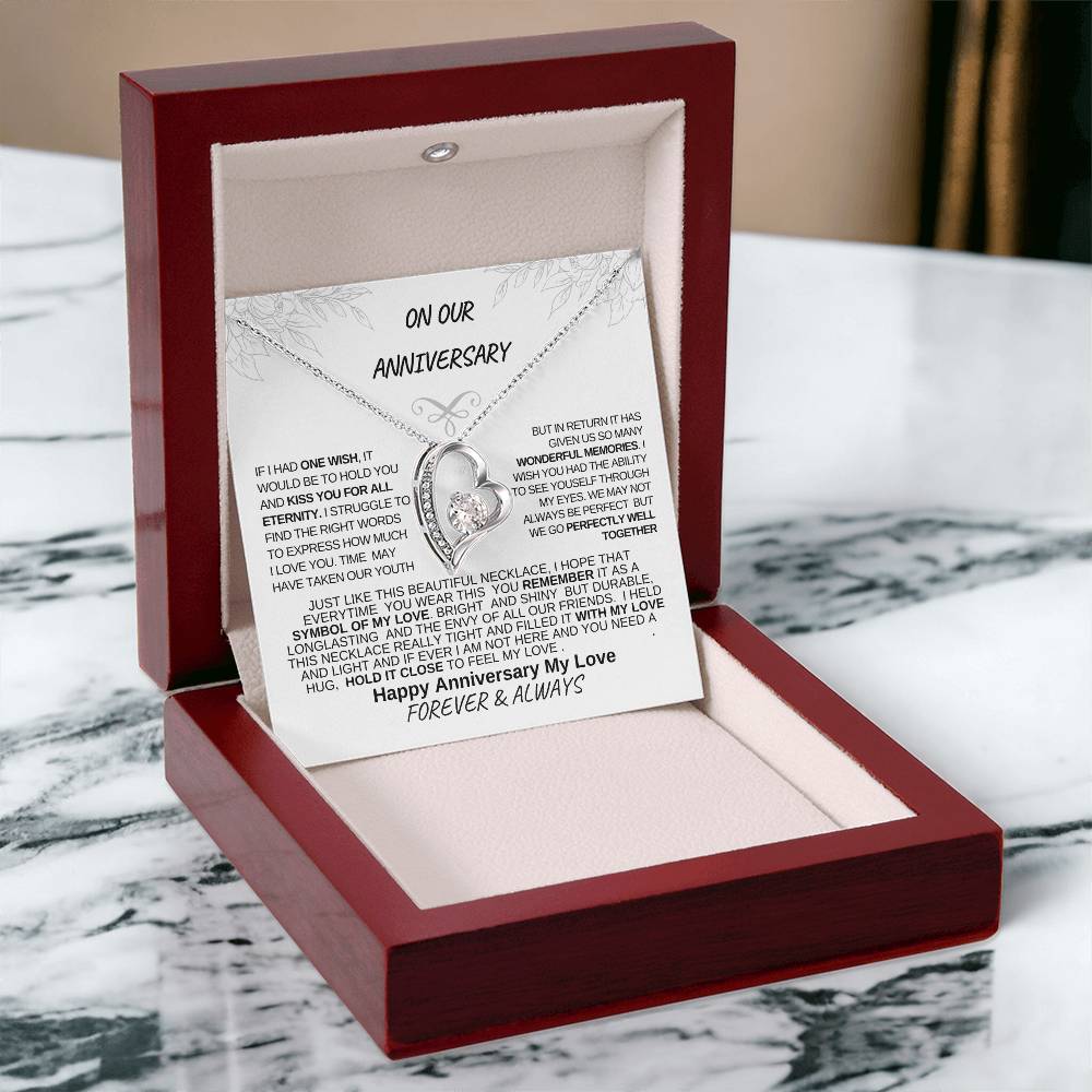 On Our Anniversary-Love Knot White Gold Necklace